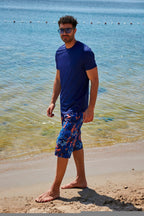 Lycra Navy Men's Swim Shirts T2344