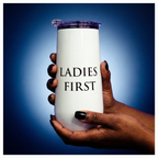 Ladies First Champagne Tumbler with Fliptop Lid | Stainless Steel Insulated Flute by The Bullish Store