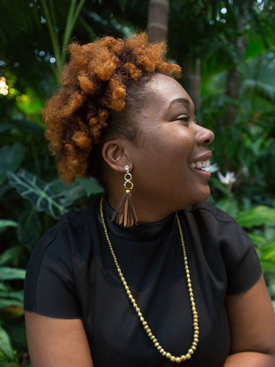 Backwoods Leather Earrings - Brass by Fair Anita