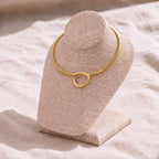 Leo Brass Choker Necklace, Brass Geometric Circle Collar