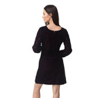 Lica Wine Velvet Dress with Hand Embroidery by Raas
