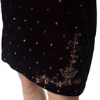 Lica Wine Velvet Dress with Hand Embroidery by Raas