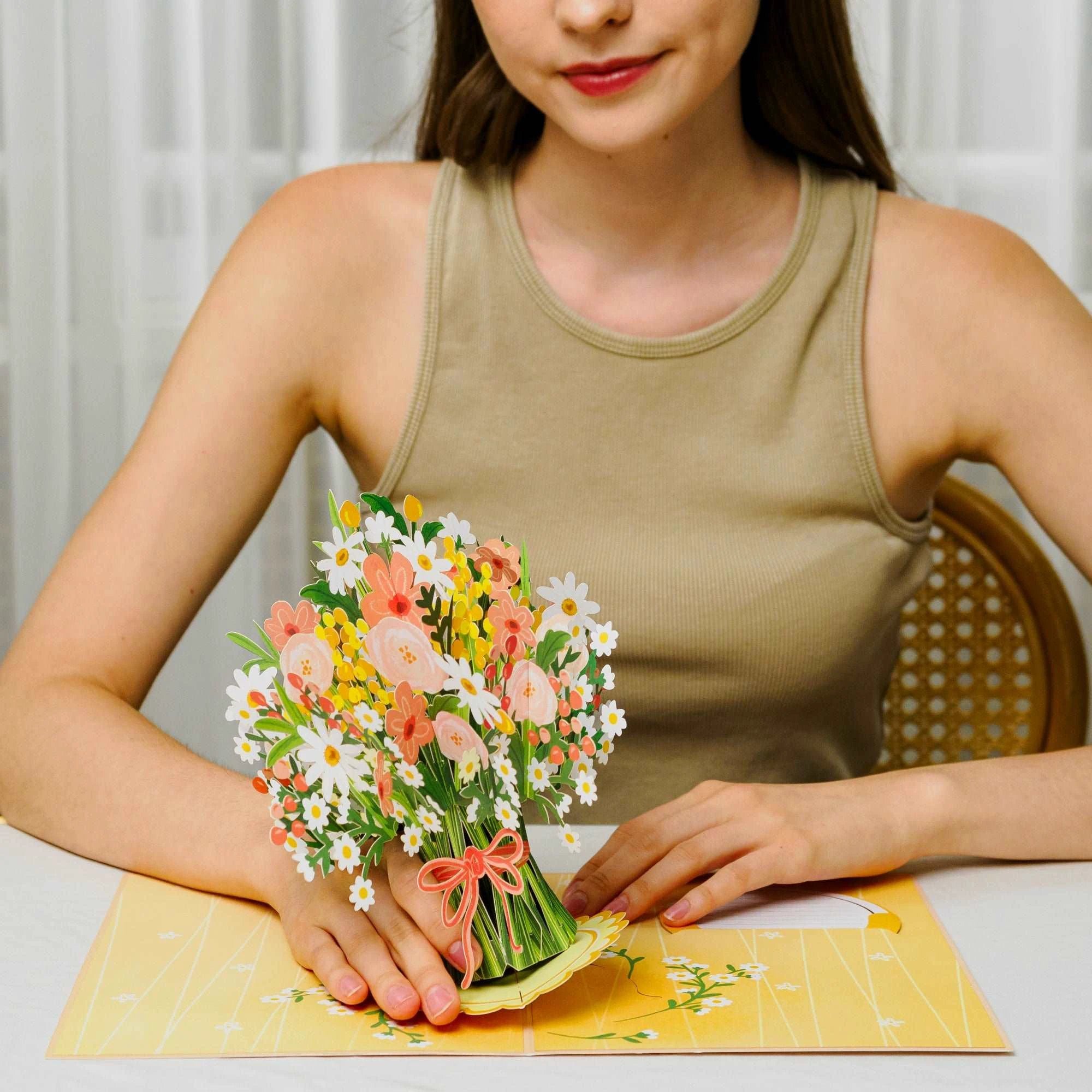 Daisy Delight Oversized Pop Up Card with Keepsake by Paper Love
