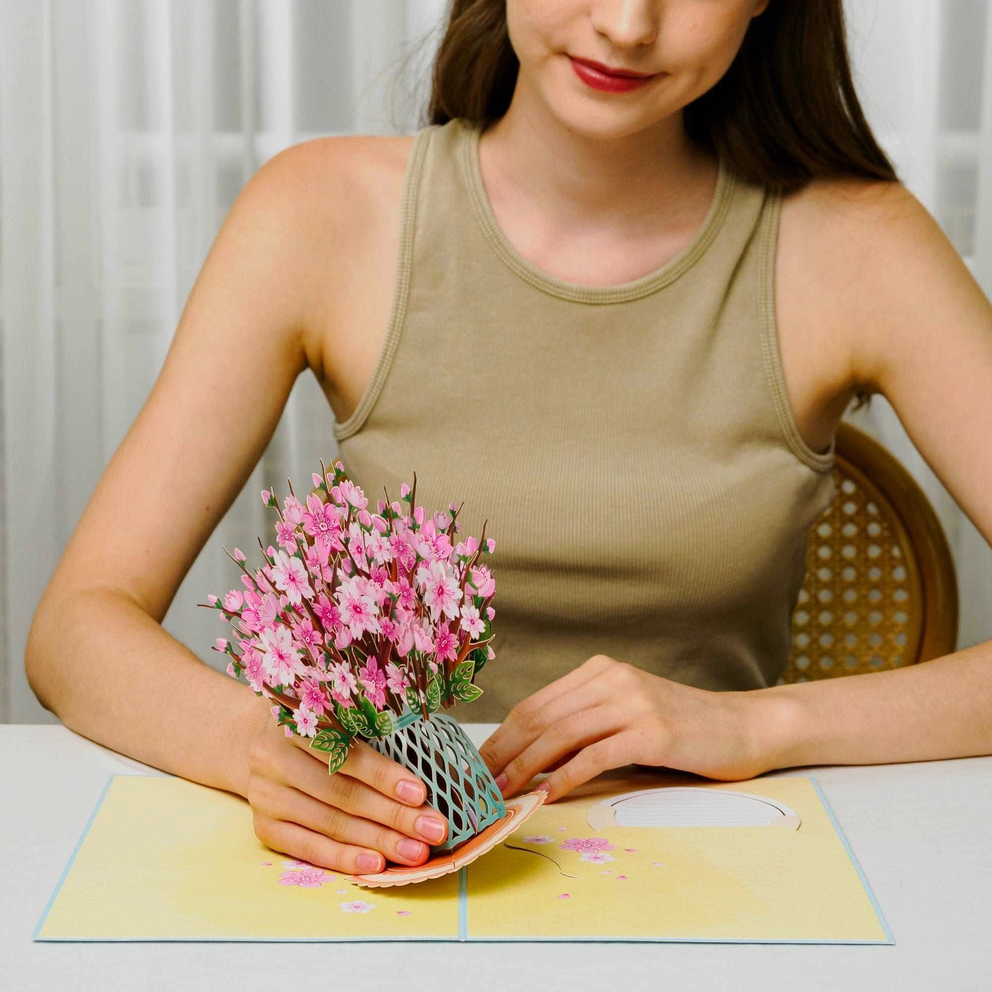 Cherry Blossom Oversized Pop Up Card with Keepsake by Paper Love