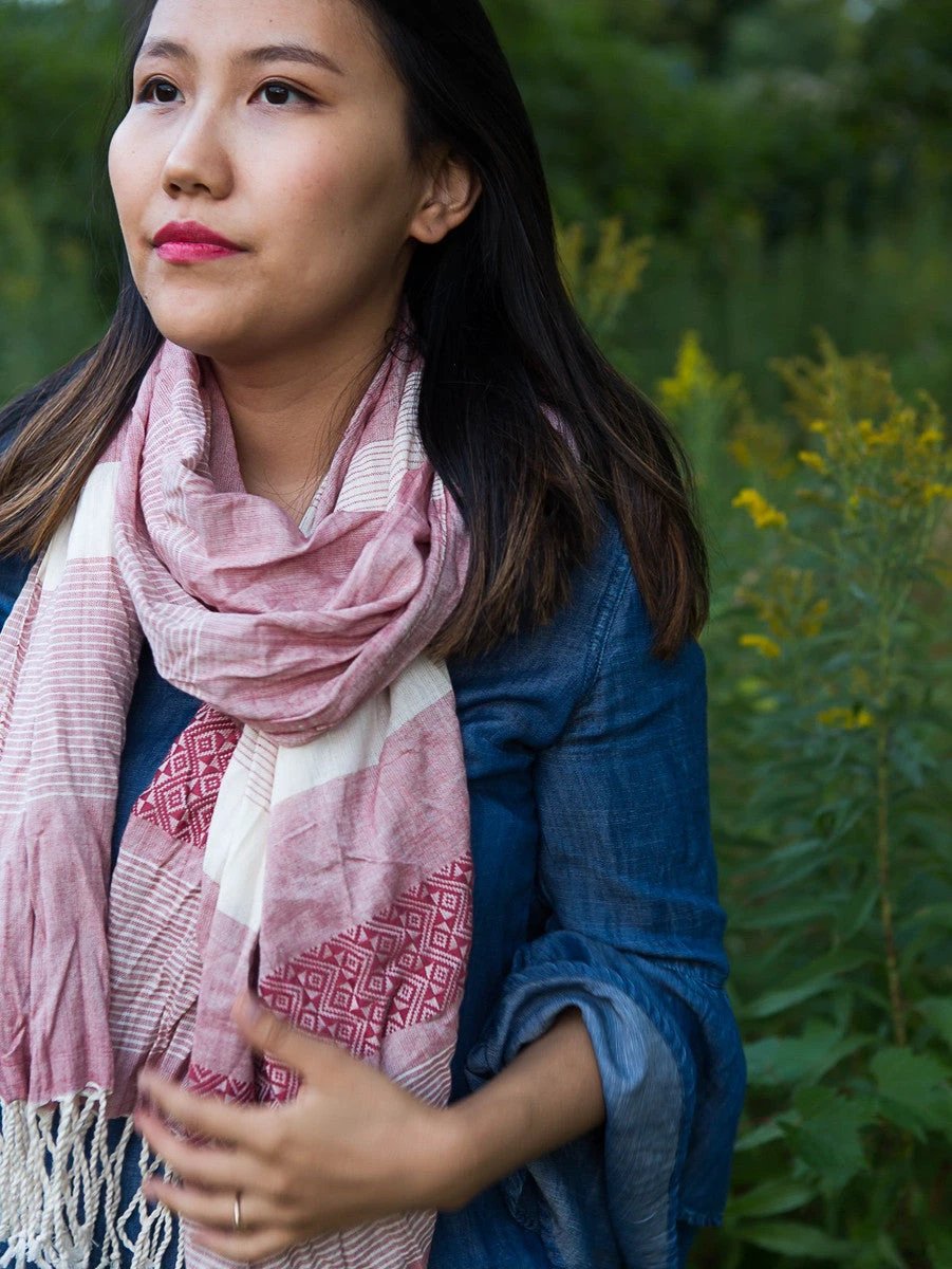 Tuyen Patterned Scarf - Pink by Fair Anita