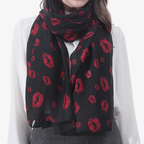 Lipstick Lover Kiss Print Scarf in Blue or Red by The Bullish Store