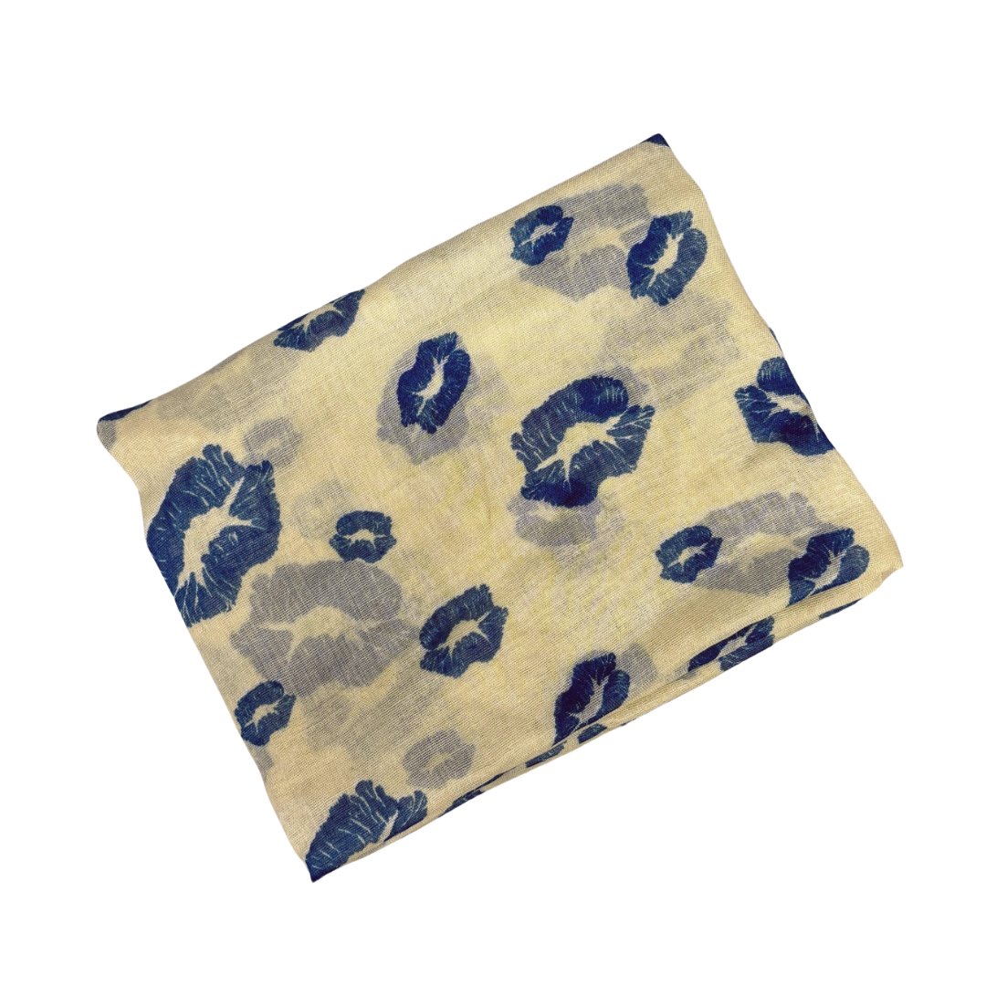 Lipstick Lover Kiss Print Scarf in Blue or Red