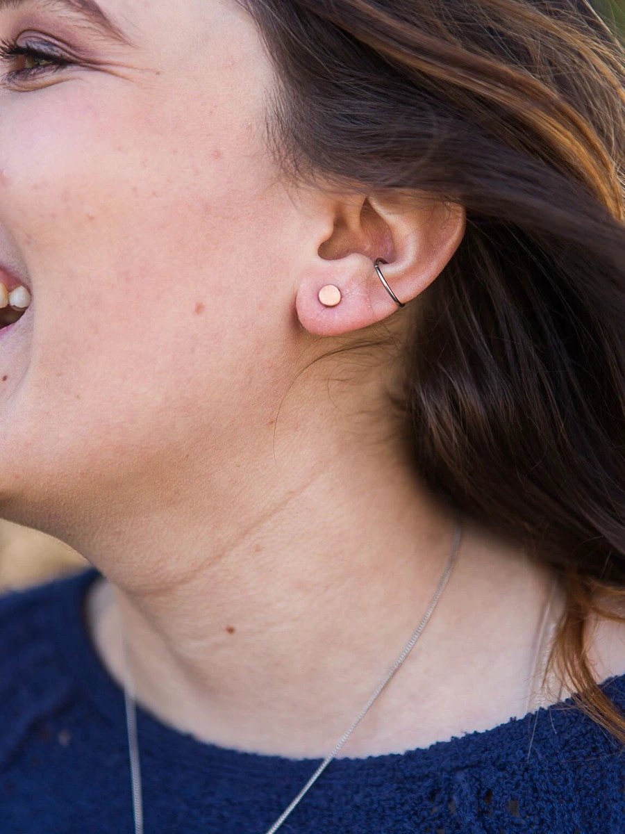 Lupe Copper Stud Earrings by Fair Anita