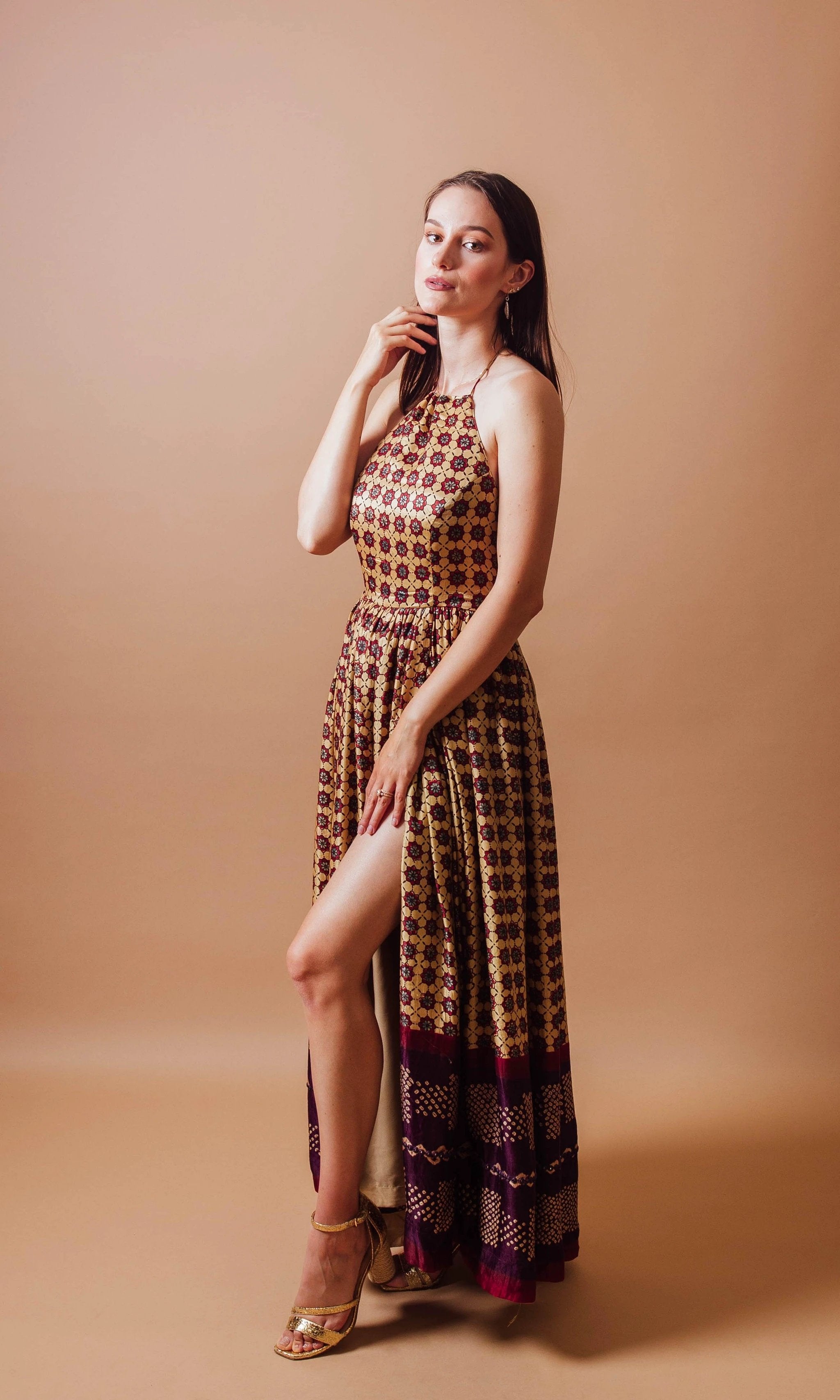 Ema Long Dress with Slit by Raas