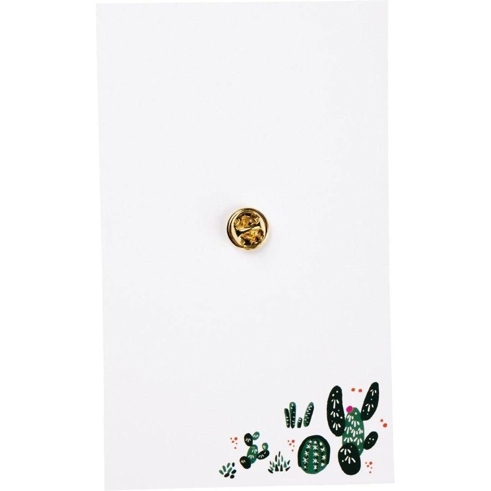 Lookin' Sharp Cactus Enamel Pin on Gift Card by The Bullish Store