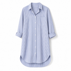 Loose Casual Long Sleeve Shirt Dress in Navy Blue [Available in SM-1X]