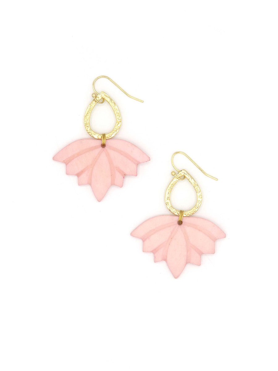 Lotus Drop Bone Earrings