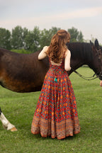 Louisa Red Dress with Patola Print by Raas