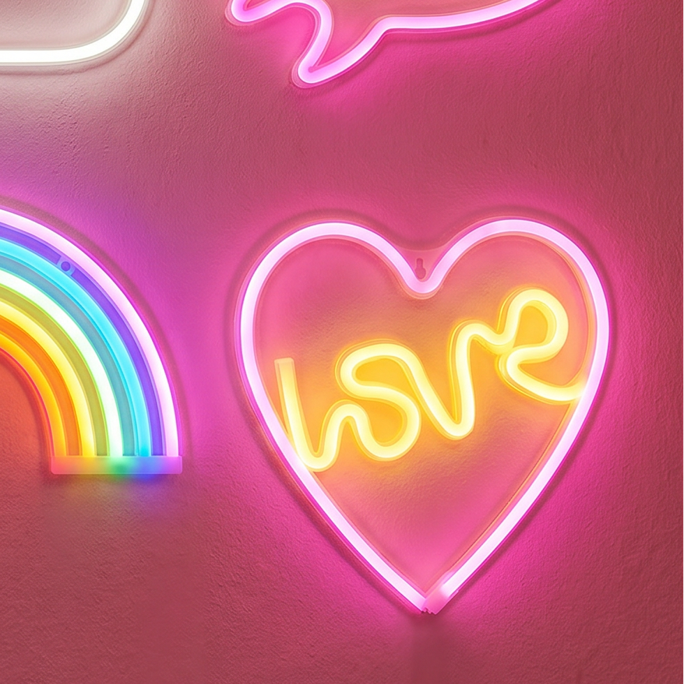 Love Neon LED Light | Heart Shaped Wall Art Sign