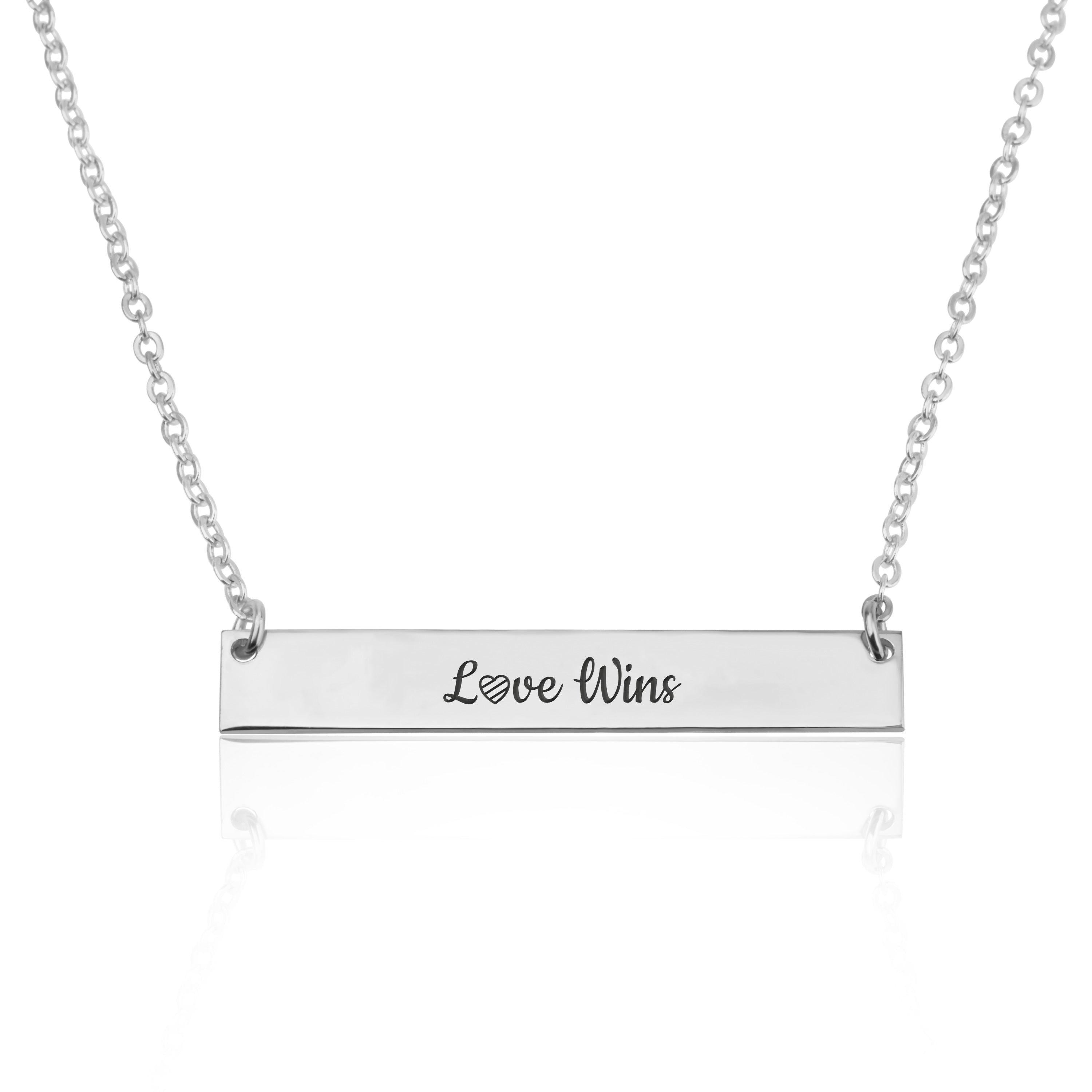 LOVE WINS Bar Necklace