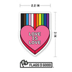Love is Love Rainbow Heart Sticker