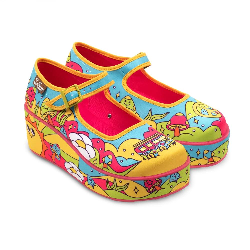 Chocolaticas® Love On The Road Women's Mary Jane Platform by Hot Chocolate Design