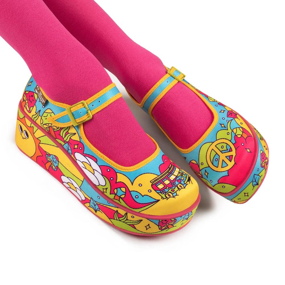 Chocolaticas® Love On The Road Women's Mary Jane Platform by Hot Chocolate Design
