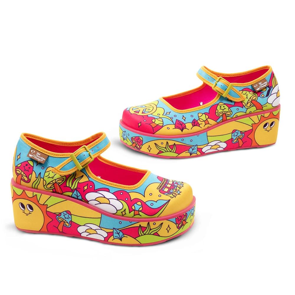 Chocolaticas® Love On The Road Women's Mary Jane Platform by Hot Chocolate Design