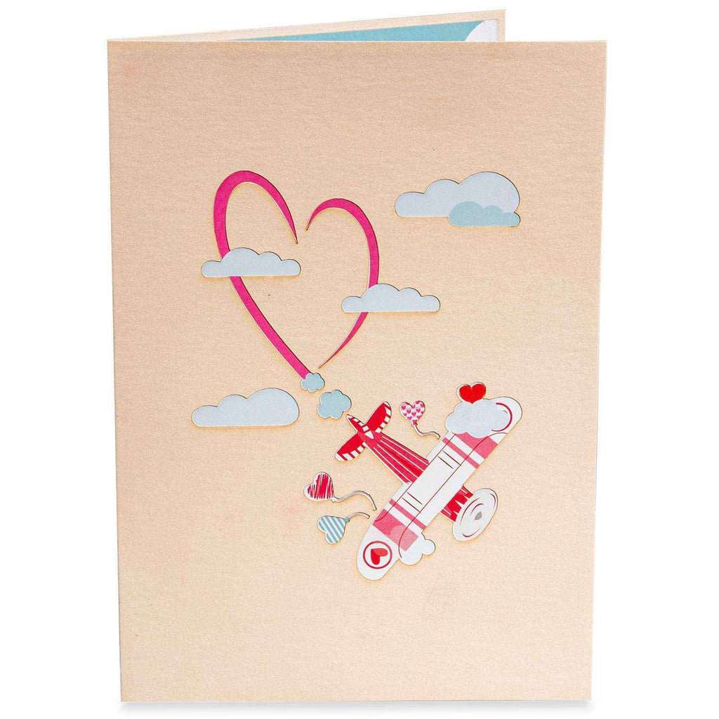 I Love You Biplane Pop Up Card - 5" x 7"