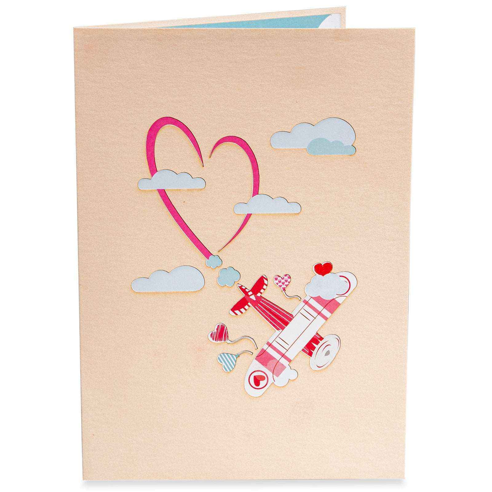 I Love You Biplane Pop Up Card - 5" x 7"