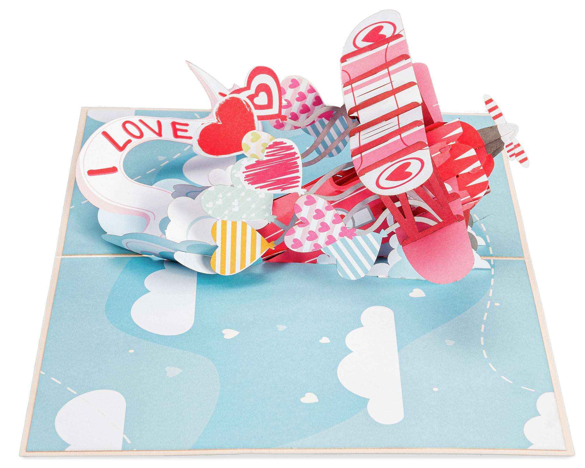 I Love You Biplane Pop Up Card - 5" x 7"