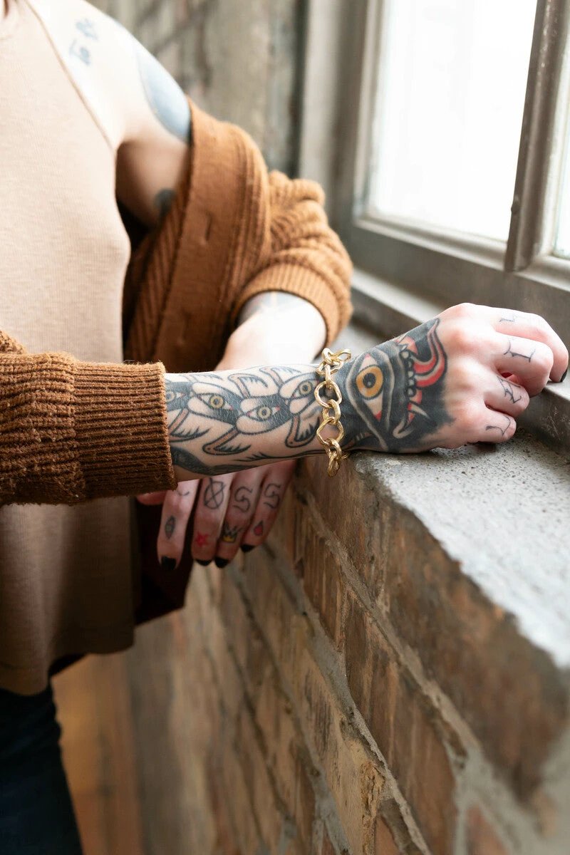 Luxe Brass Chunky Chain Bracelet by Fair Anita