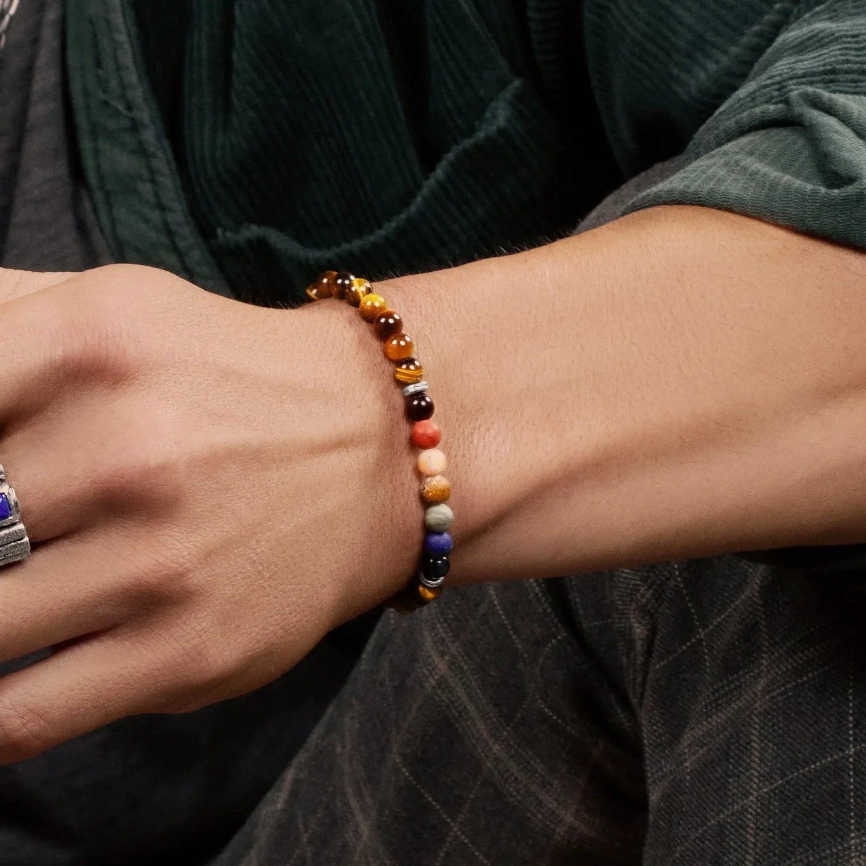 Serene Fearlessness - Tiger's Eye Matte Jasper Chakra Bracelet by Karma and Luck