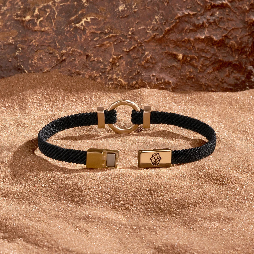 Zen Living Karma Circle Men’s Black String Bracelet by Karma and Luck