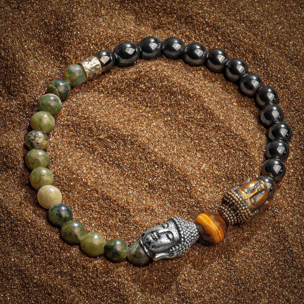 Serene Existence - Jade Hematite Buddha Bracelet by Karma and Luck