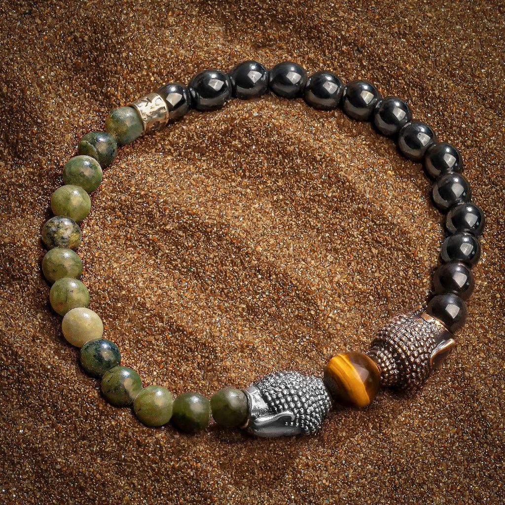 Serene Existence - Jade Hematite Buddha Bracelet by Karma and Luck