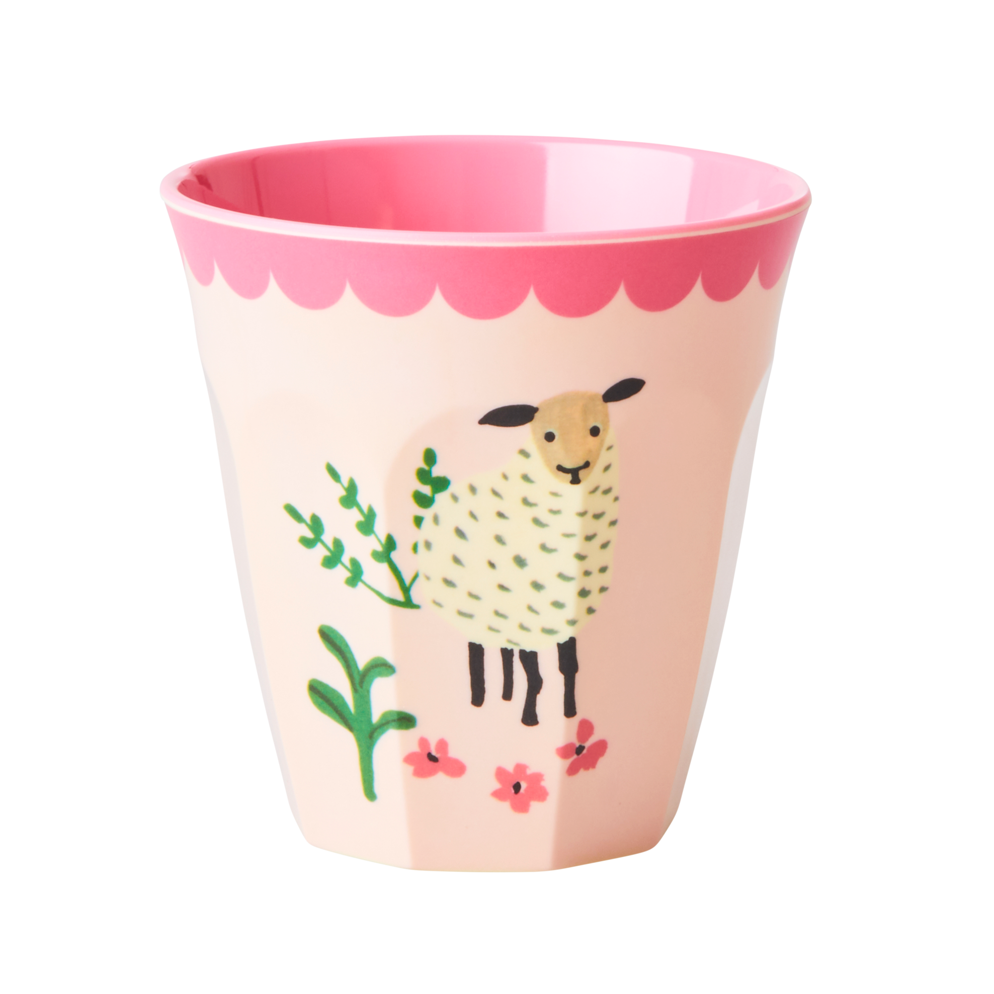 Melamine Kids Cups in Pink Farm Prints - Medium - 6 pcs. in Gift Box