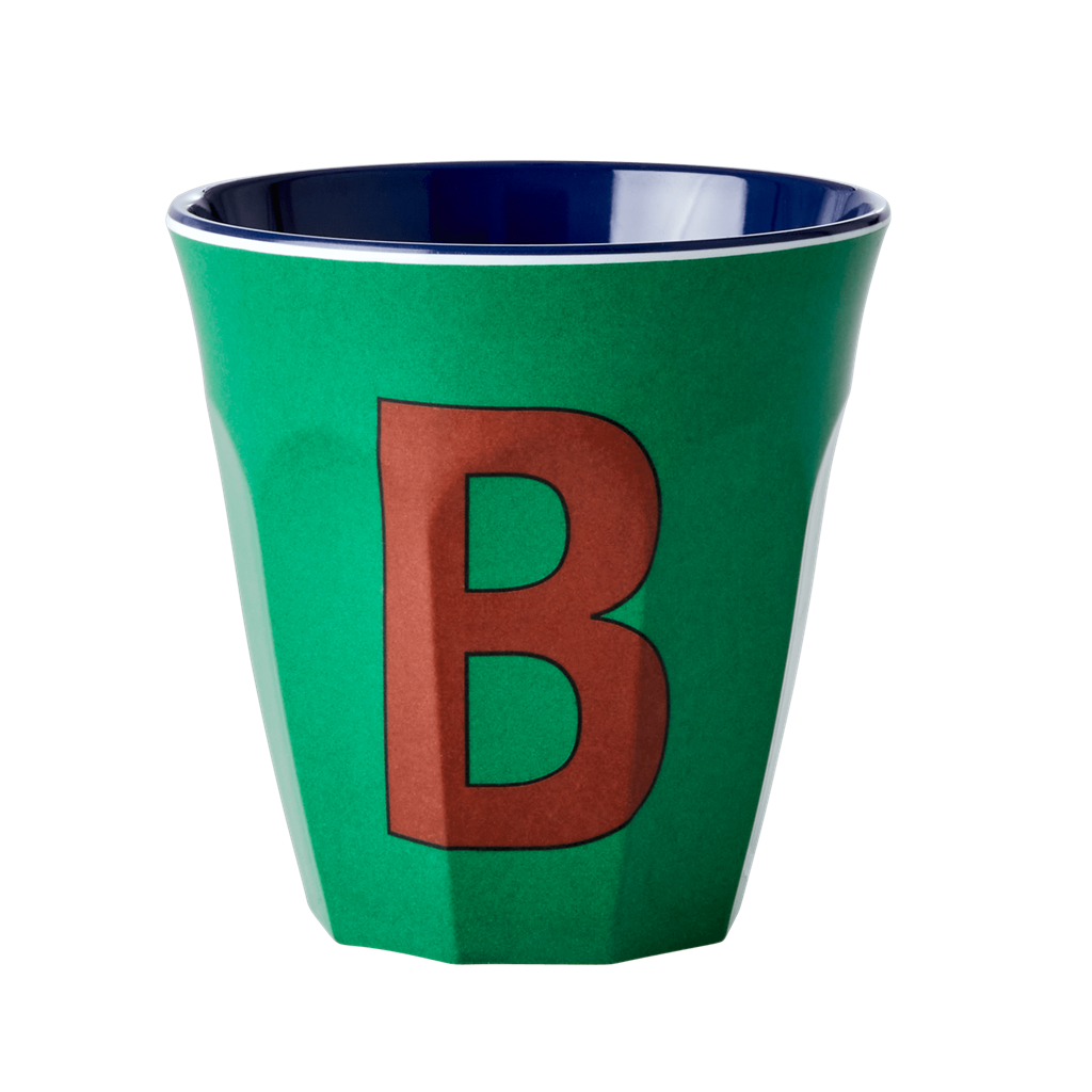Melamine Cup - Medium with Alphabet in Bluish Colors | Letter B