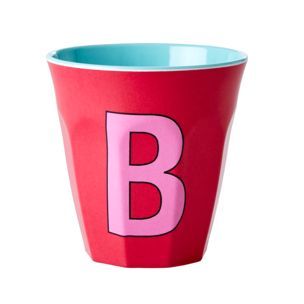 Melamine Cup - Medium with Alphabet in Pinkish Colors | Letter B
