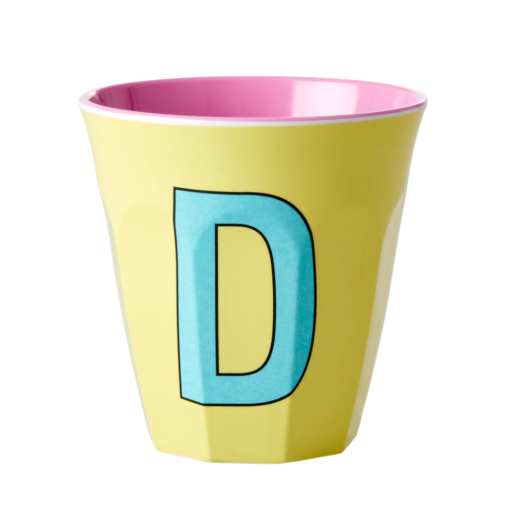 Melamine Cup - Medium with Alphabet in Pinkish Colors | Letter D