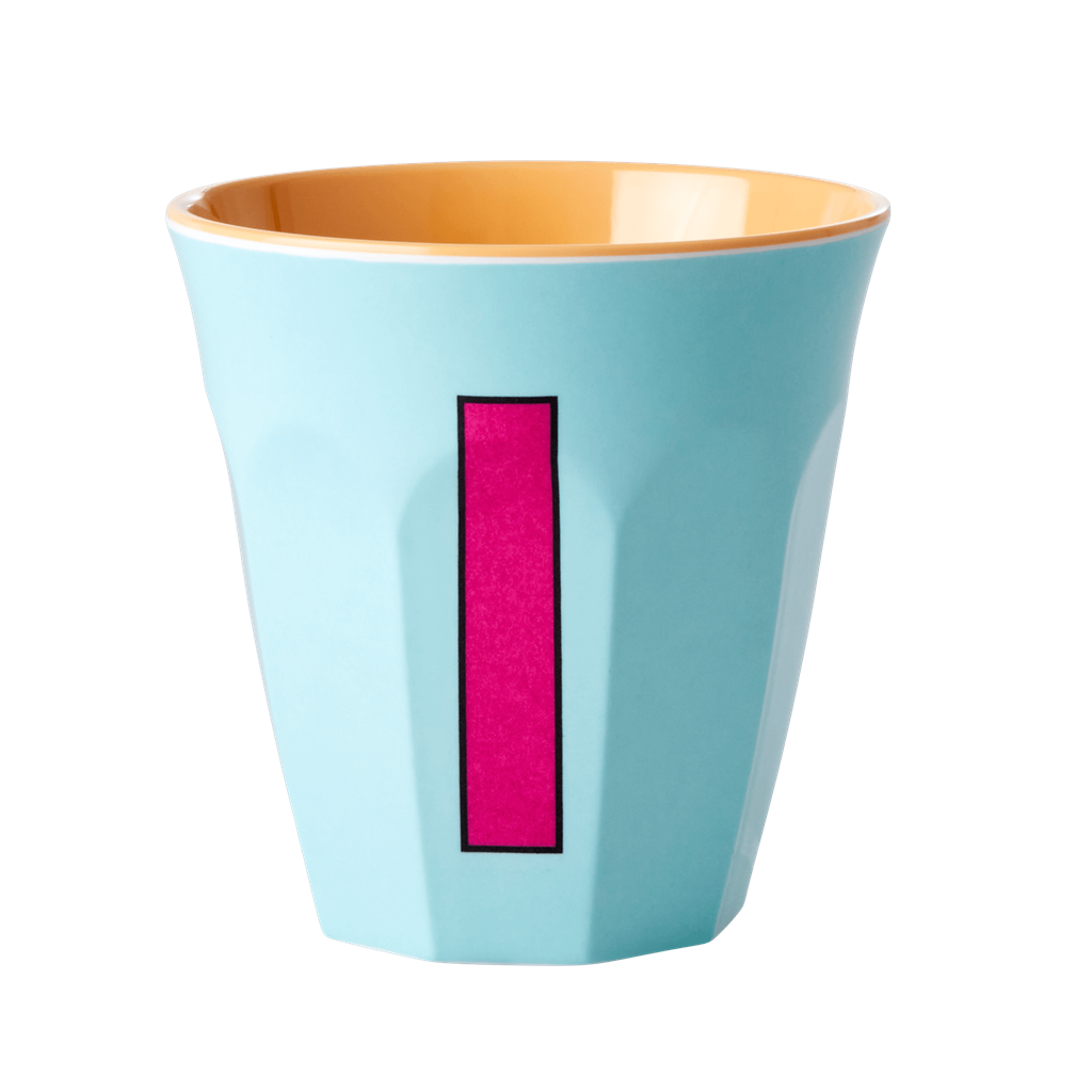 Melamine Cup - Medium with Alphabet in Pinkish Colors | Letter I
