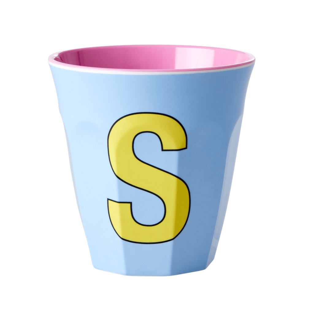 Melamine Cup - Medium with Alphabet in Pinkish Colors | Letter S