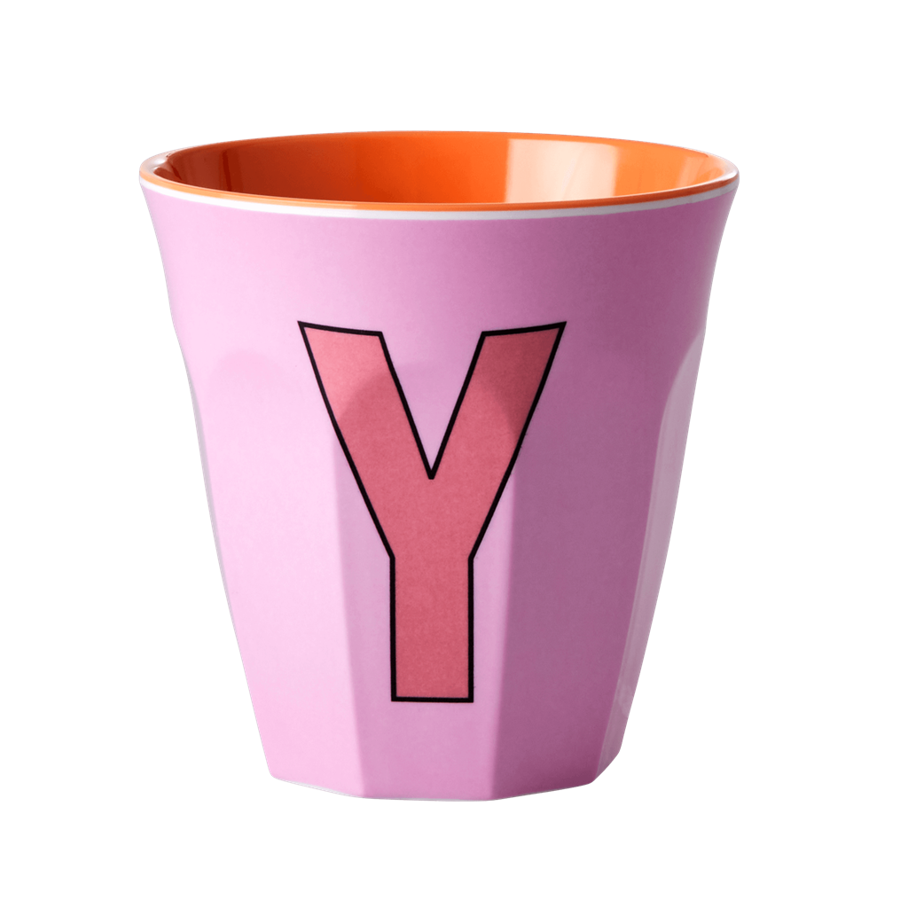 Melamine Cup - Medium with Alphabet in Pinkish Colors | Letter Y