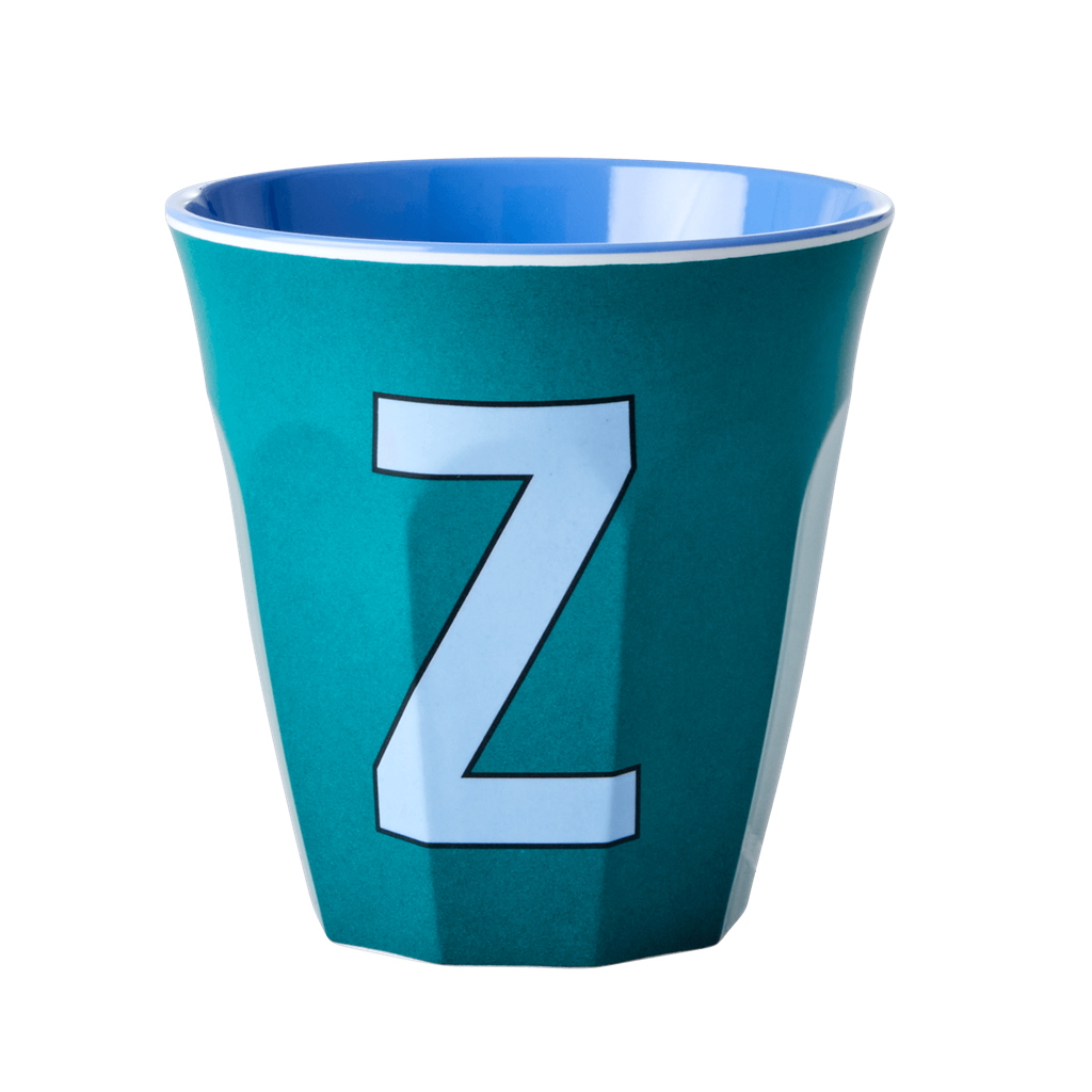 Melamine Cup - Medium with Alphabet in Bluish Colors | Letter Z