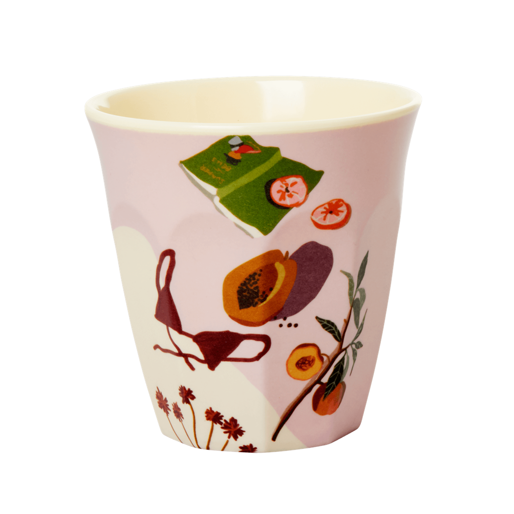 Set of 2 Medium Melamine Cups | Australian Summer Print