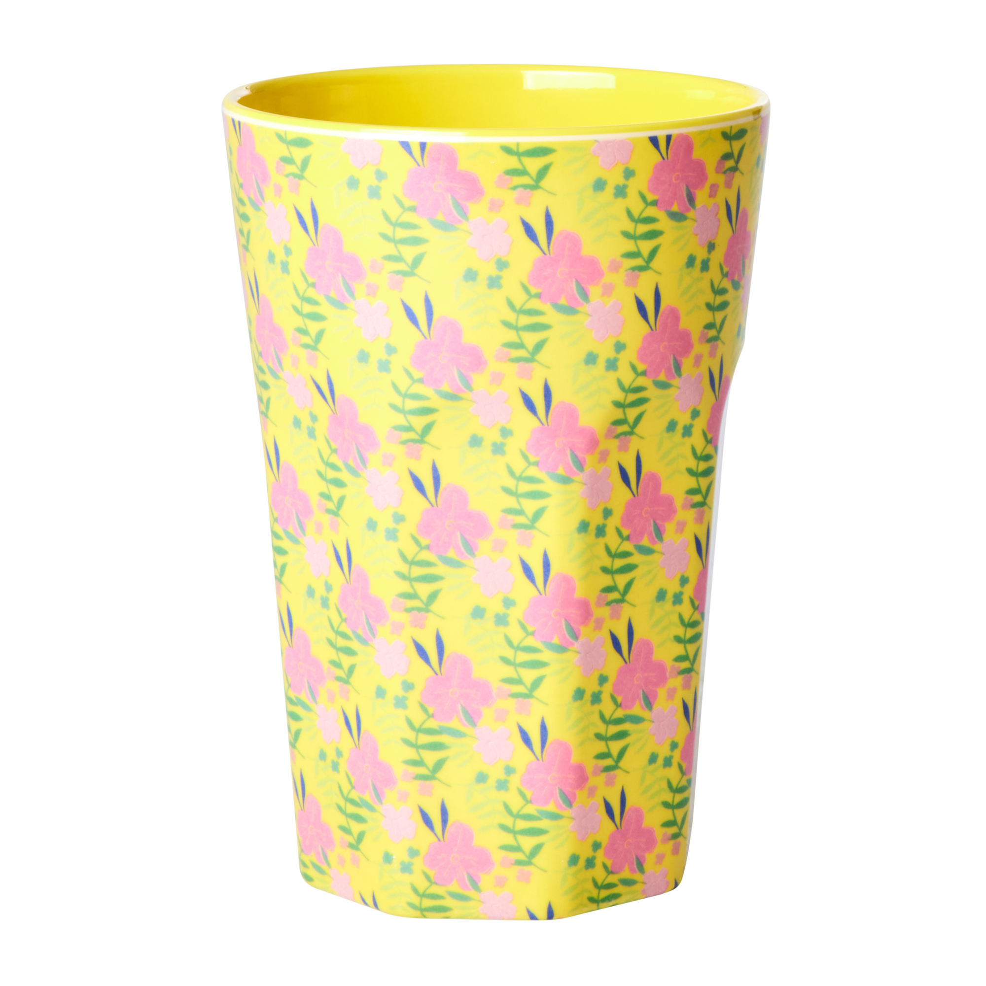 Melamine Tall Cup - Yellow - Sunny Days Print