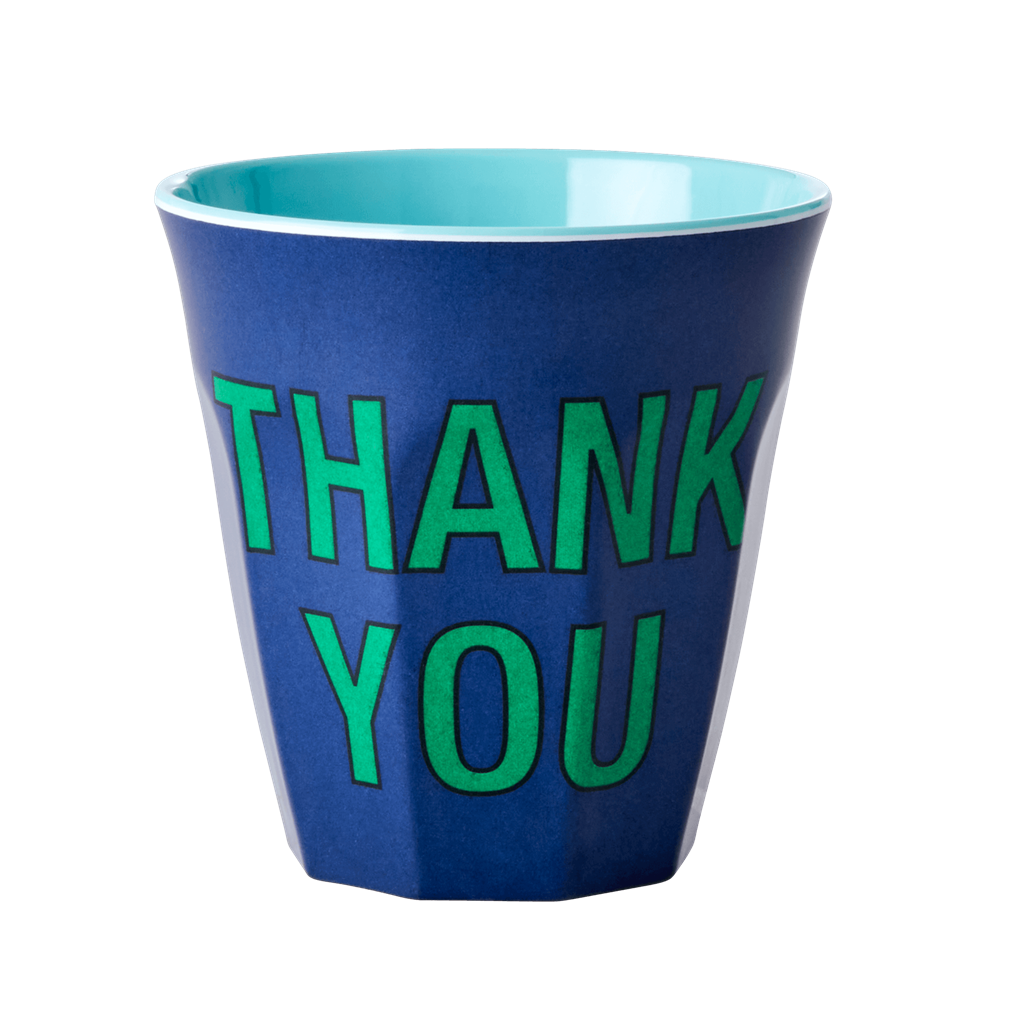 Melamine Cup - Medium with "THANK YOU" | Dark Blue