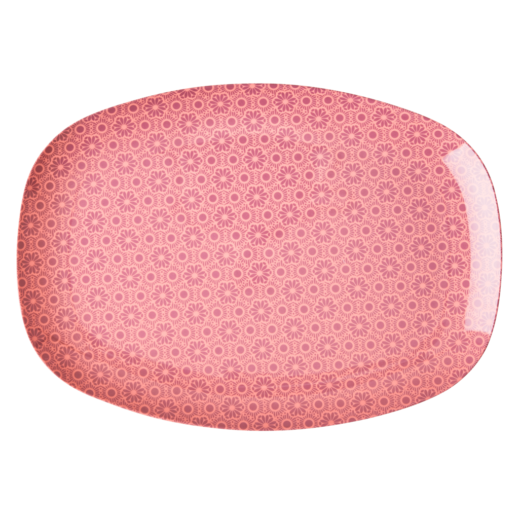 Melamine Rectangular Plate | Pink Marrakesh Print