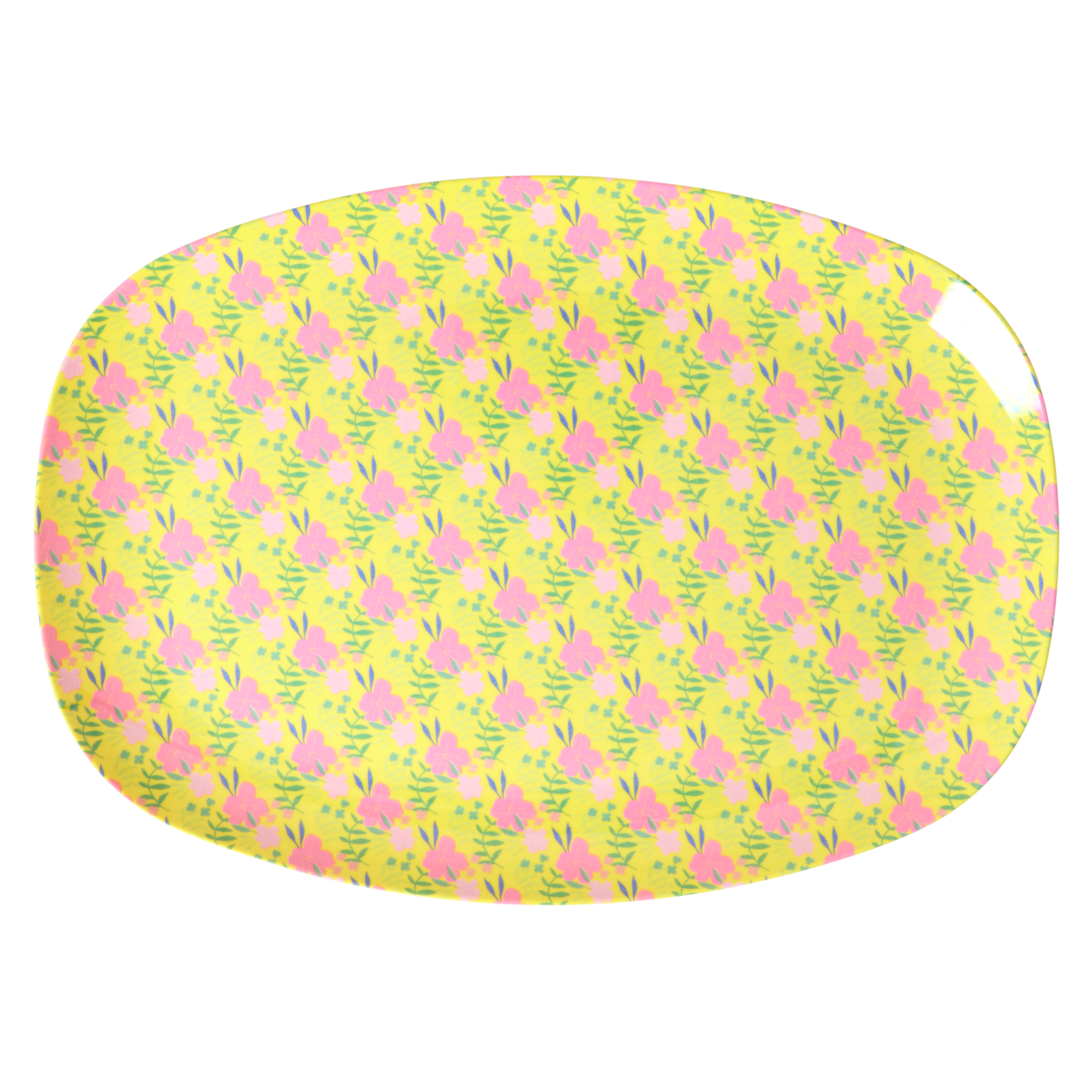 Medium Melamine Rectangular Plate - Yellow - Sunny Days Print