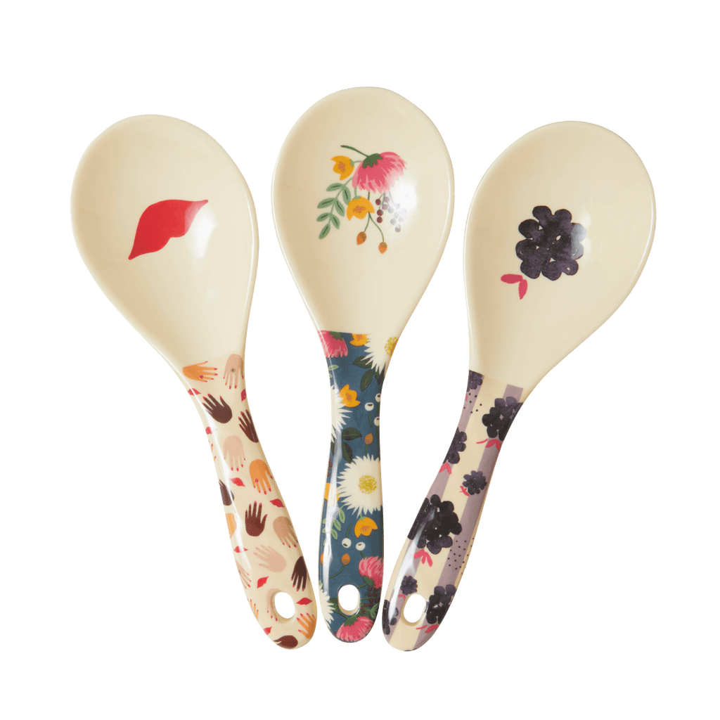 Melamine Salad Spoon - Cream | Kisses Print