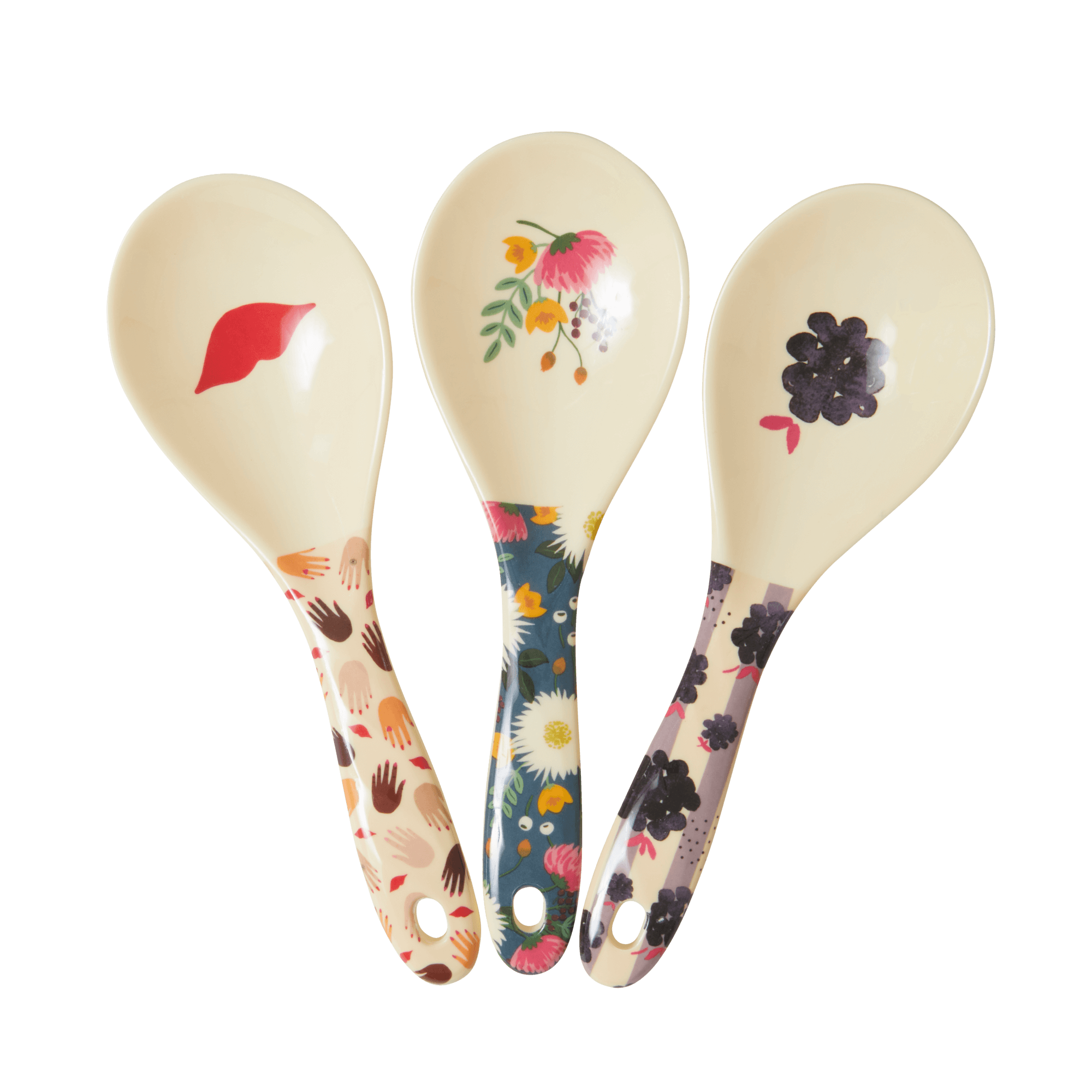 Melamine Salad Spoon - Cream | Kisses Print