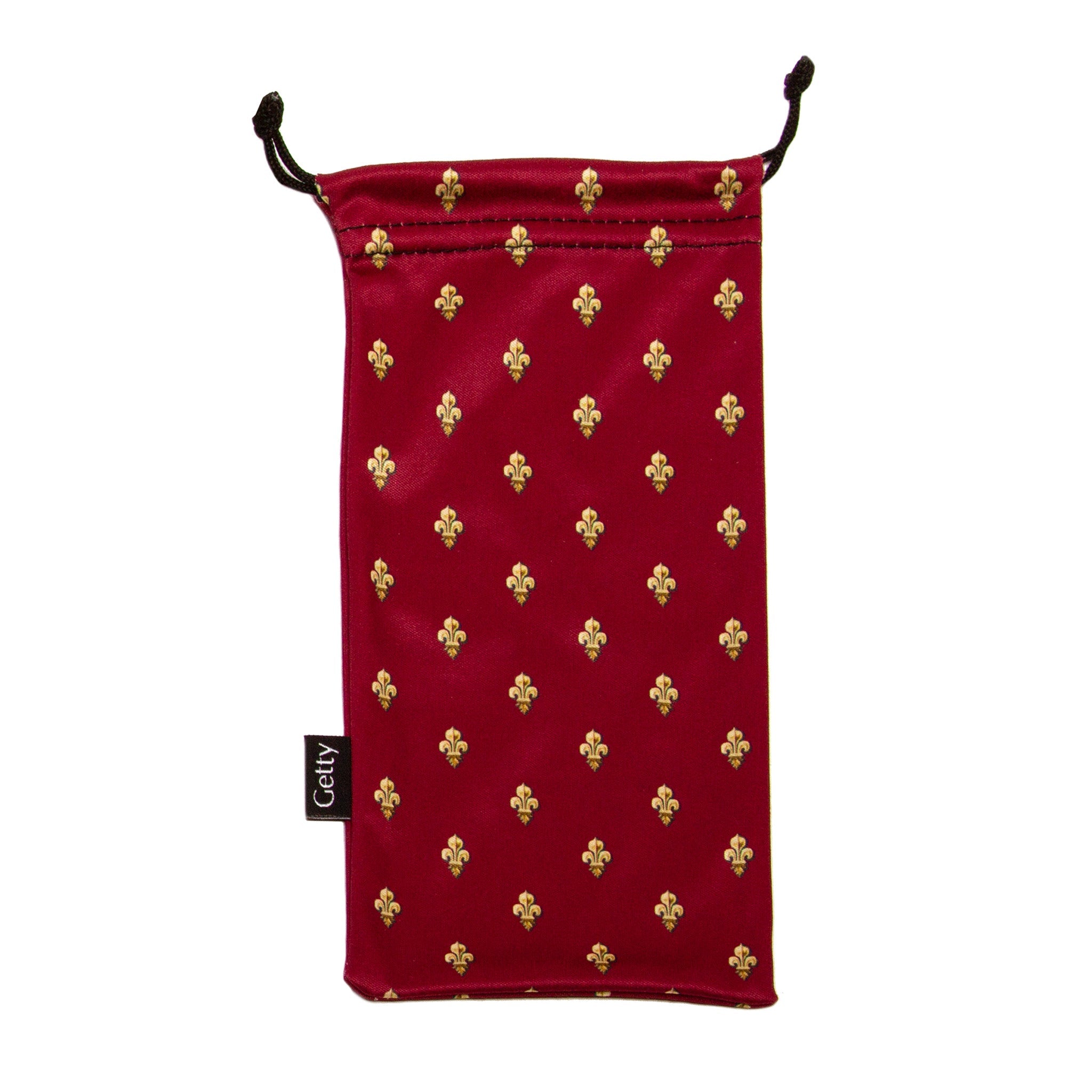 Multipurpose Travel Pouch - Maroon Fleur-de-lis Pattern
