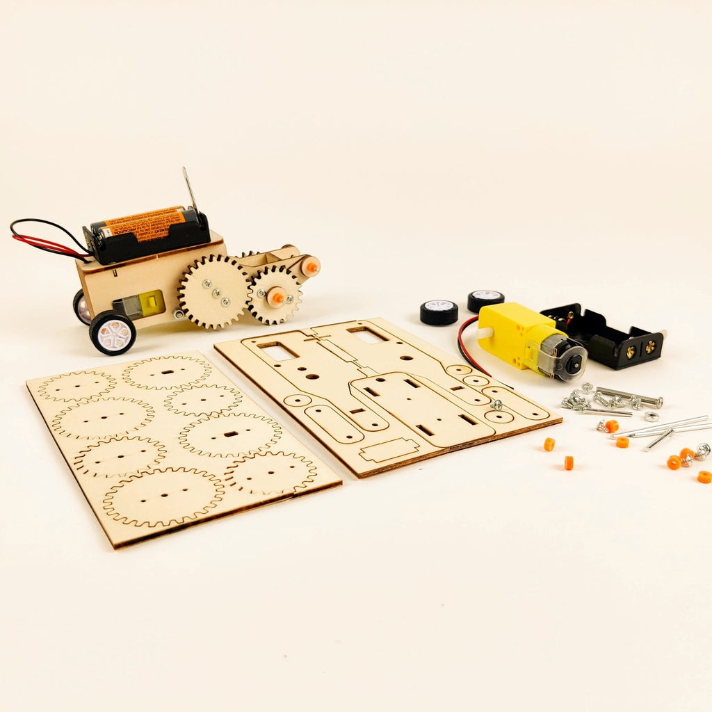 Gear Car DIY Kit, Educational STEM Toy by Kitsville