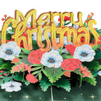 Floral Merry Christmas Pop Up Card by Paper Love
