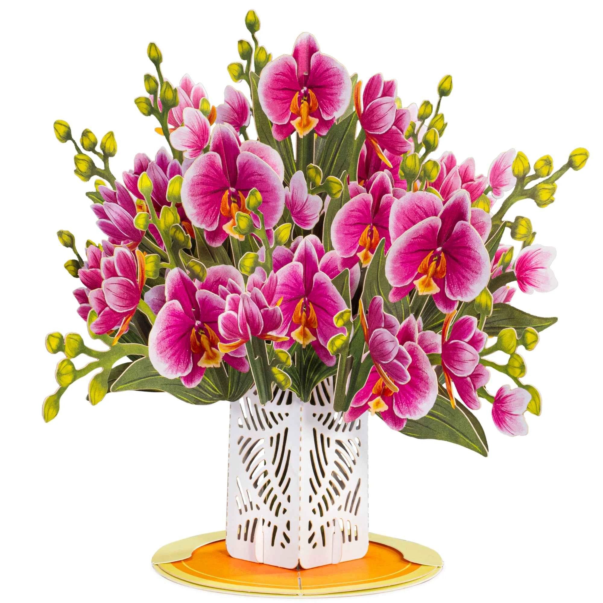 Orchid Flower Bouquet Pop-Up Card with Keepsake by Paper Love